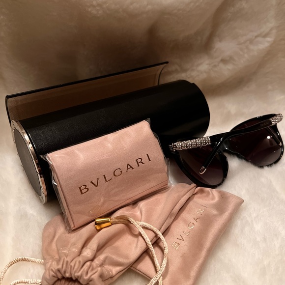 BVLGARI Accessories - Authentic Bvlgari designer sunglasses with crystals on the sides